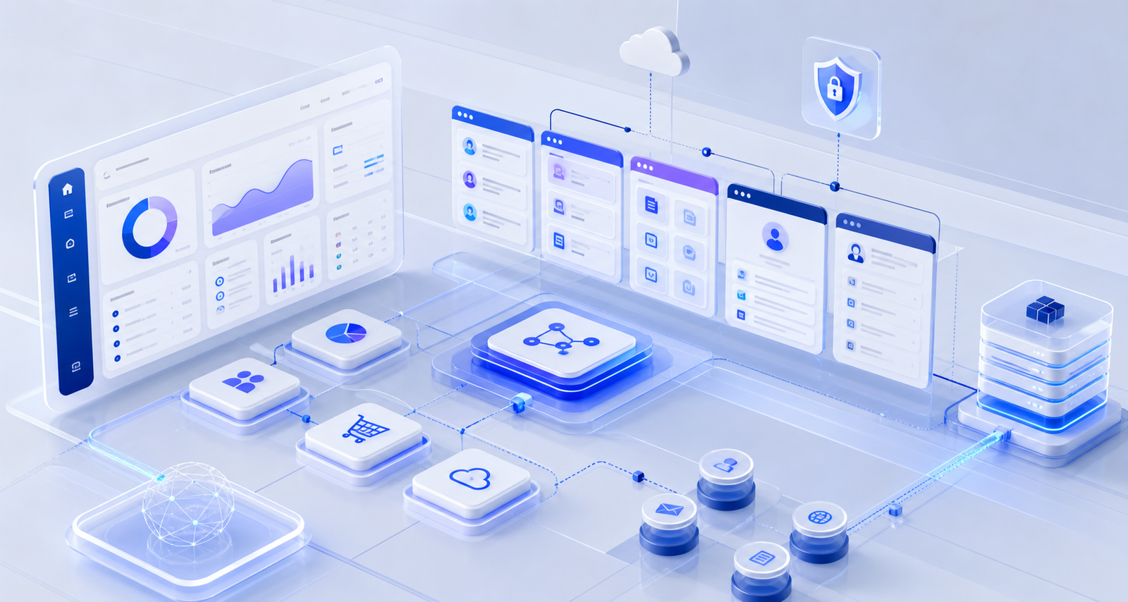 NEXSAL enterprise solutions platform visual with ERP CRM SaaS and workflow modules